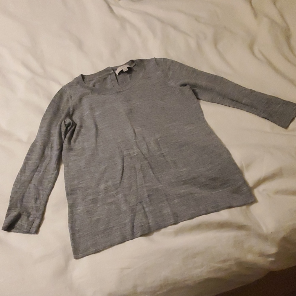 LOFT grey  3/4 sleeve sweater. Medium petite.